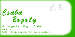 csaba bogoly business card